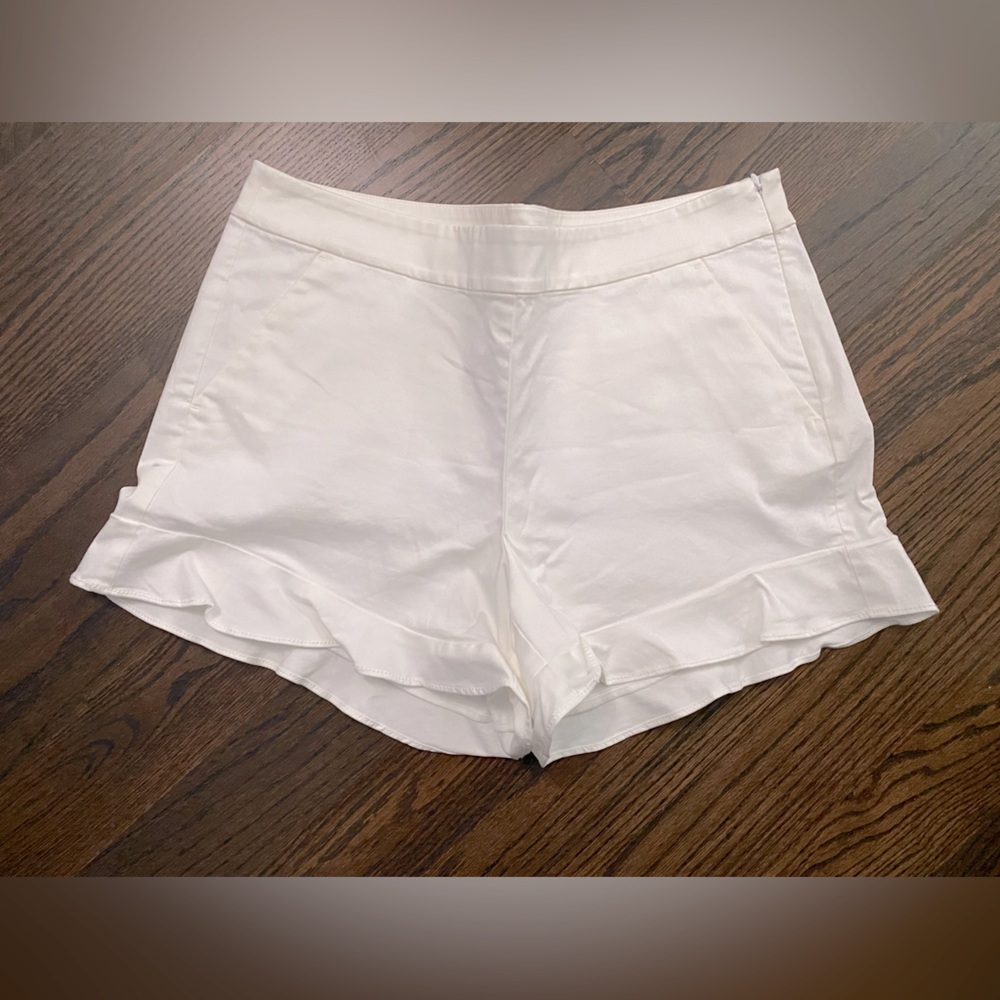 NWT LOFT White Ruffle Shorts